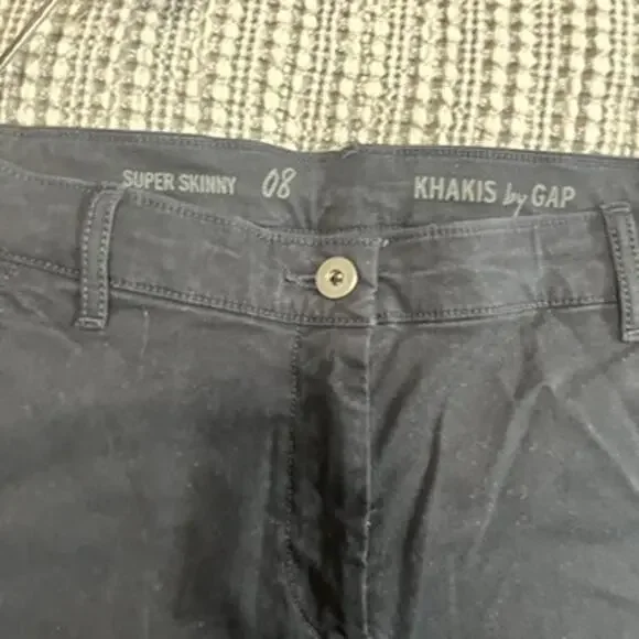 Gap Black Super Skinny Khaki Pants Size 8 - Picture 2 of 4